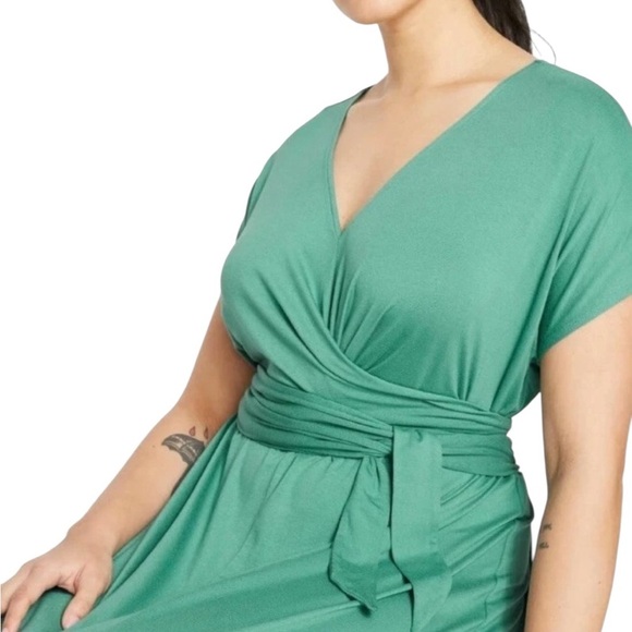 NWT Universal Standard Plus Knit Dress Popover Wrap Tie Front Navy Size L 3X - Picture 3 of 14